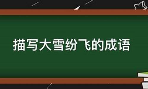 大雪纷飞是成语吗_大雪纷纷是成语吗